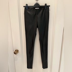 Velvet faux leather leggings in size xs